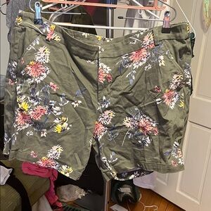 a.n.a Olive Floral Print Women's Bermuda Shorts